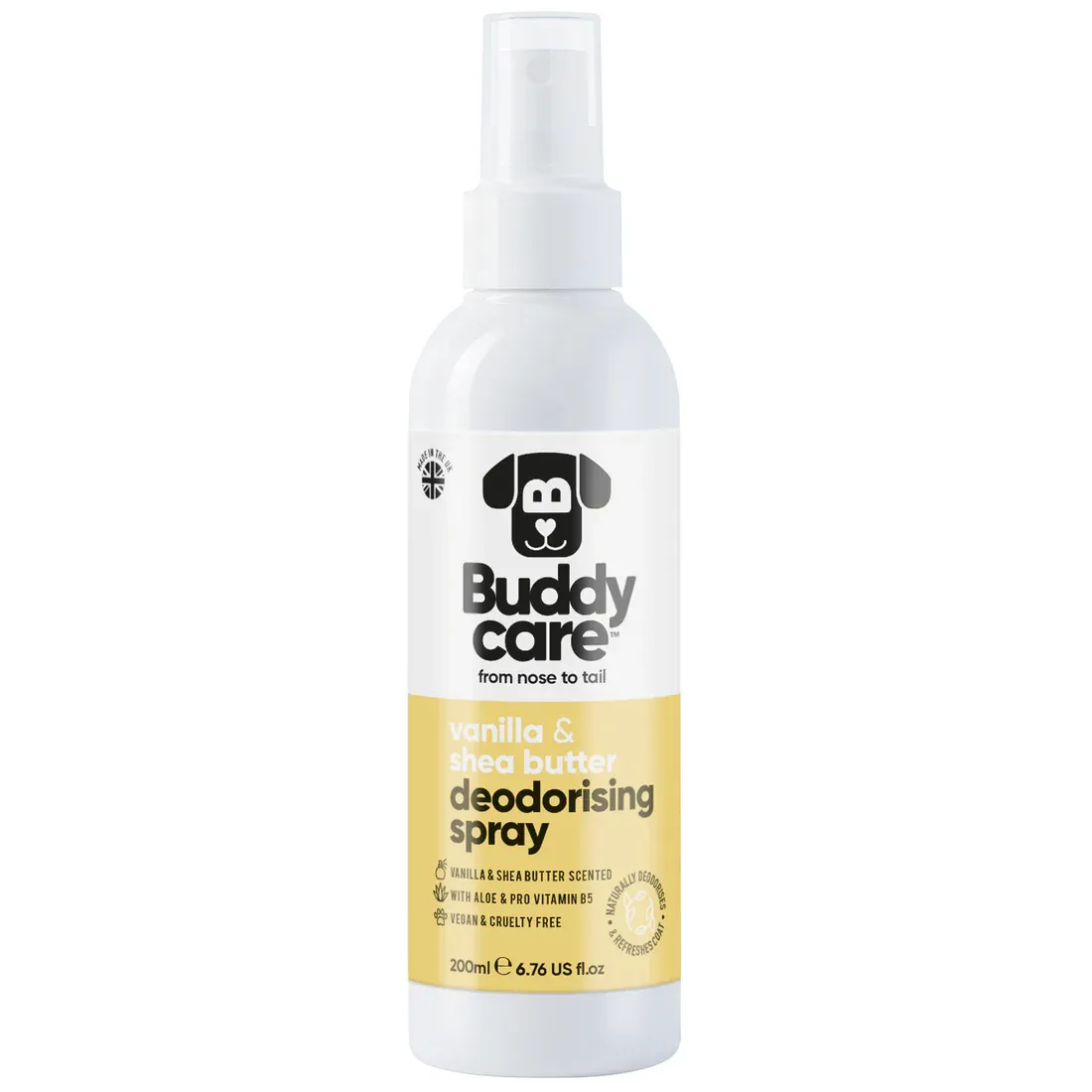 Buddy Care - Dog Deodorizing Spray - Vanilla &amp; Shea Butter - 6.76 fl oz