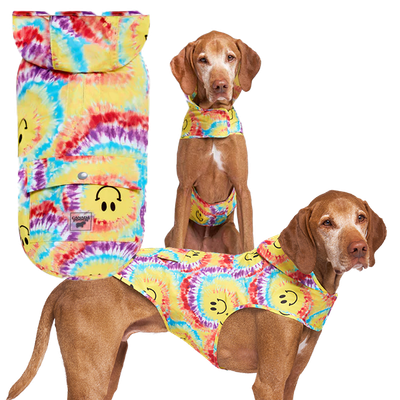 Canada Pooch Pick Me Poncho Tie Dye Smiley