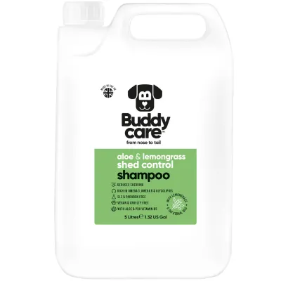 Buddy Care - Dog Shampoo - Shed Control Aloe &amp; Lemongrass 1.32 Gallon