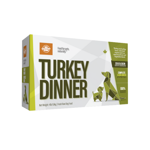 BCR Turkey Dinner Raw Dog Food 4 lb