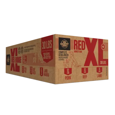 BCR XL Red Raw Dog Food Variety Box 30 lb