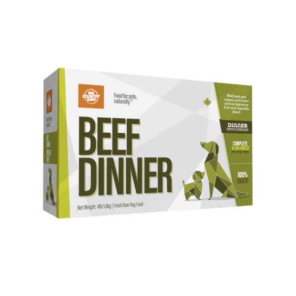BCR Beef Dinner Raw Dog Food 4 lb