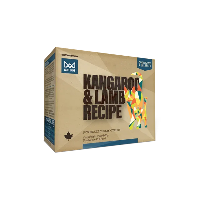 BCR Fare Game Chicken, Salmon &amp; Beef Raw Cat Food 2 lb