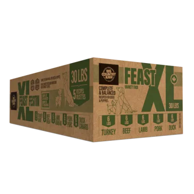 BCR XL Feast Raw Dog Food Variety Box 30 lb