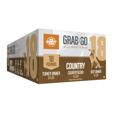 BCR Grab N Go Country Raw Dog Food Variety Box 18 lb