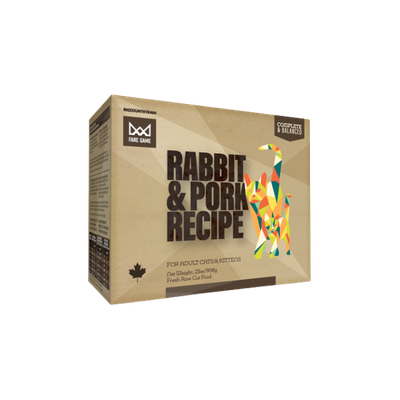 BCR Fare Game Rabbit &amp; Pork Raw Cat Food 2 lb