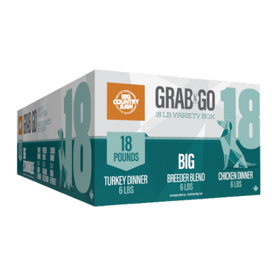 BCR Grab N Go Big Raw Dog Food Variety Box 18 lb