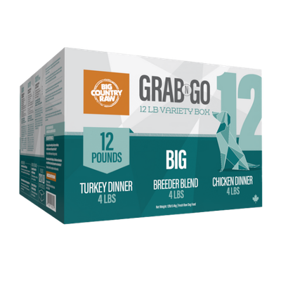 BCR Grab N Go Big Raw Dog Food Variety Box 12 lb