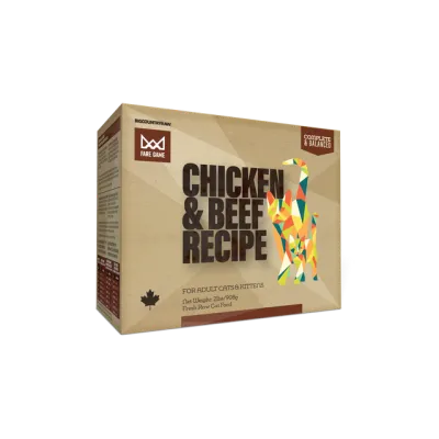 BCR Fare Game Chicken &amp; Beef Raw Cat Food 2 lb