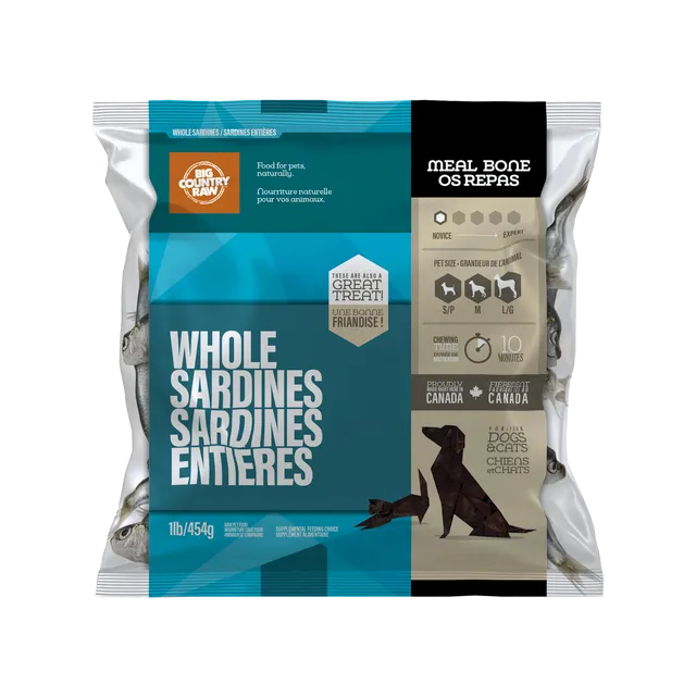 BCR Sardines Raw Pet Food Topper 1 lb