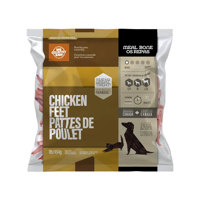 BCR Chicken Feet Raw Meaty Bones 1 lb
