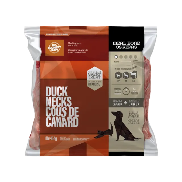 BCR Duck Necks Raw Meaty Bones 1 lb