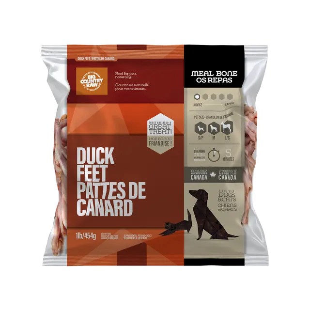 BCR Duck Feet Raw Meaty Bones 1 lb