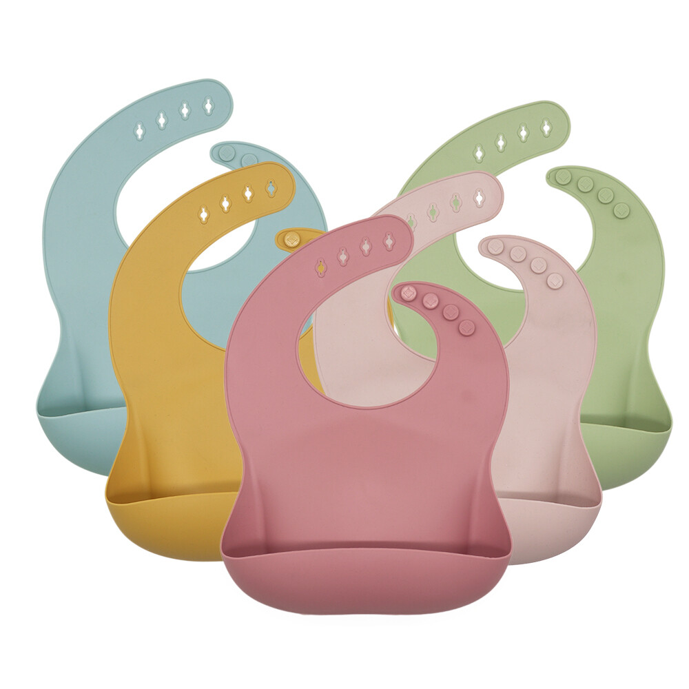 Silicone Bib with Food Catching Bucket
