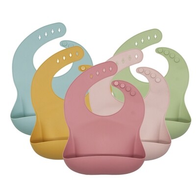 Silicone Bib with Food Catching Bucket