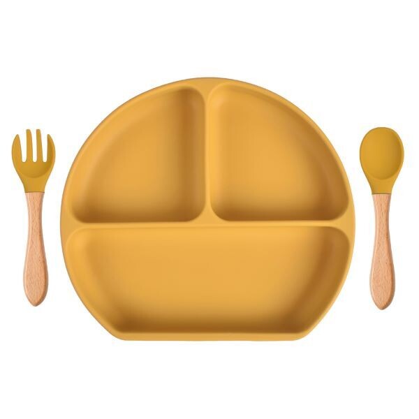 3 Divider Suction Plates and Cutlery Set - Variety