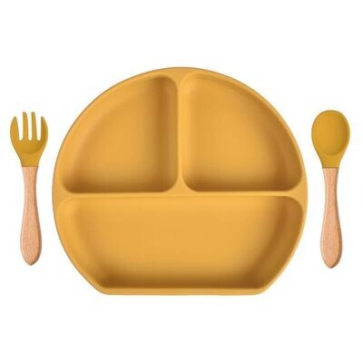 3 Divider Suction Plates and Cutlery Set - Variety