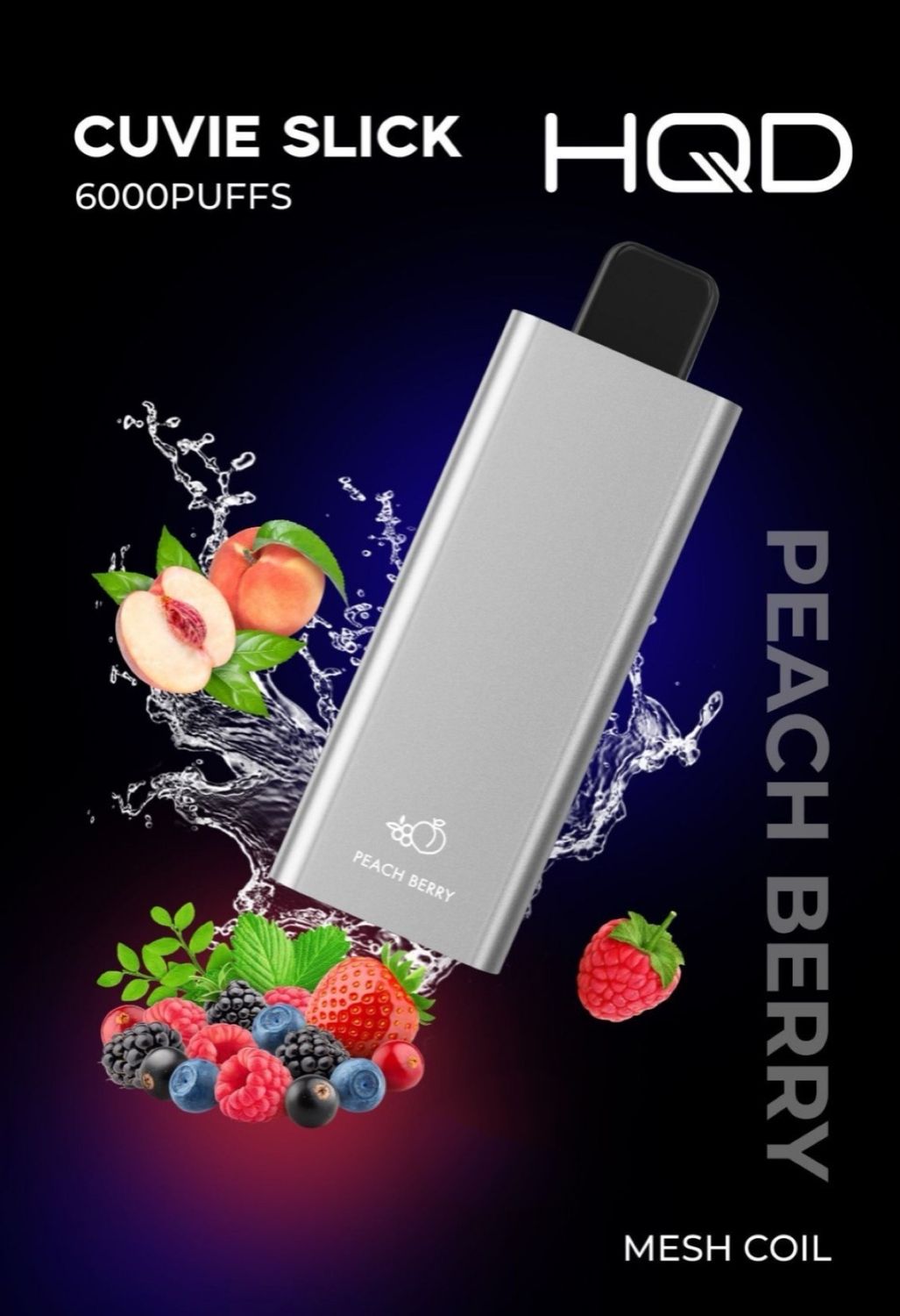HQD Slick Peach Berry 6000 Puffs