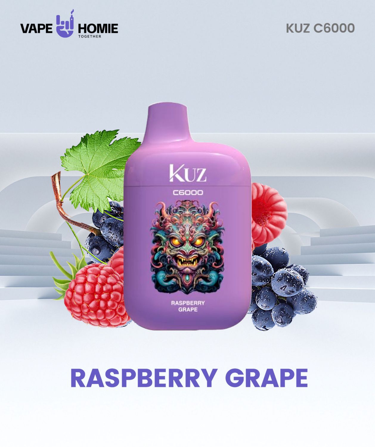 Kuz 6000 Puffs Raspberry Grape