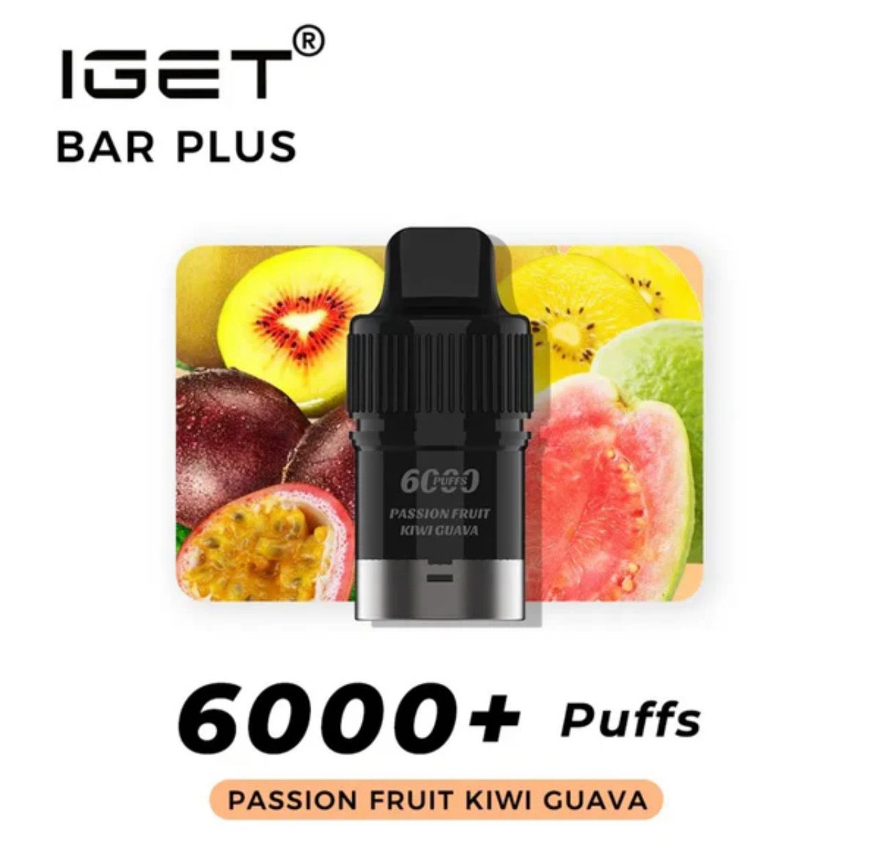 Iget BarPlus Pod 6000 Puffs passion fruit kiwi guava (Only Pod)