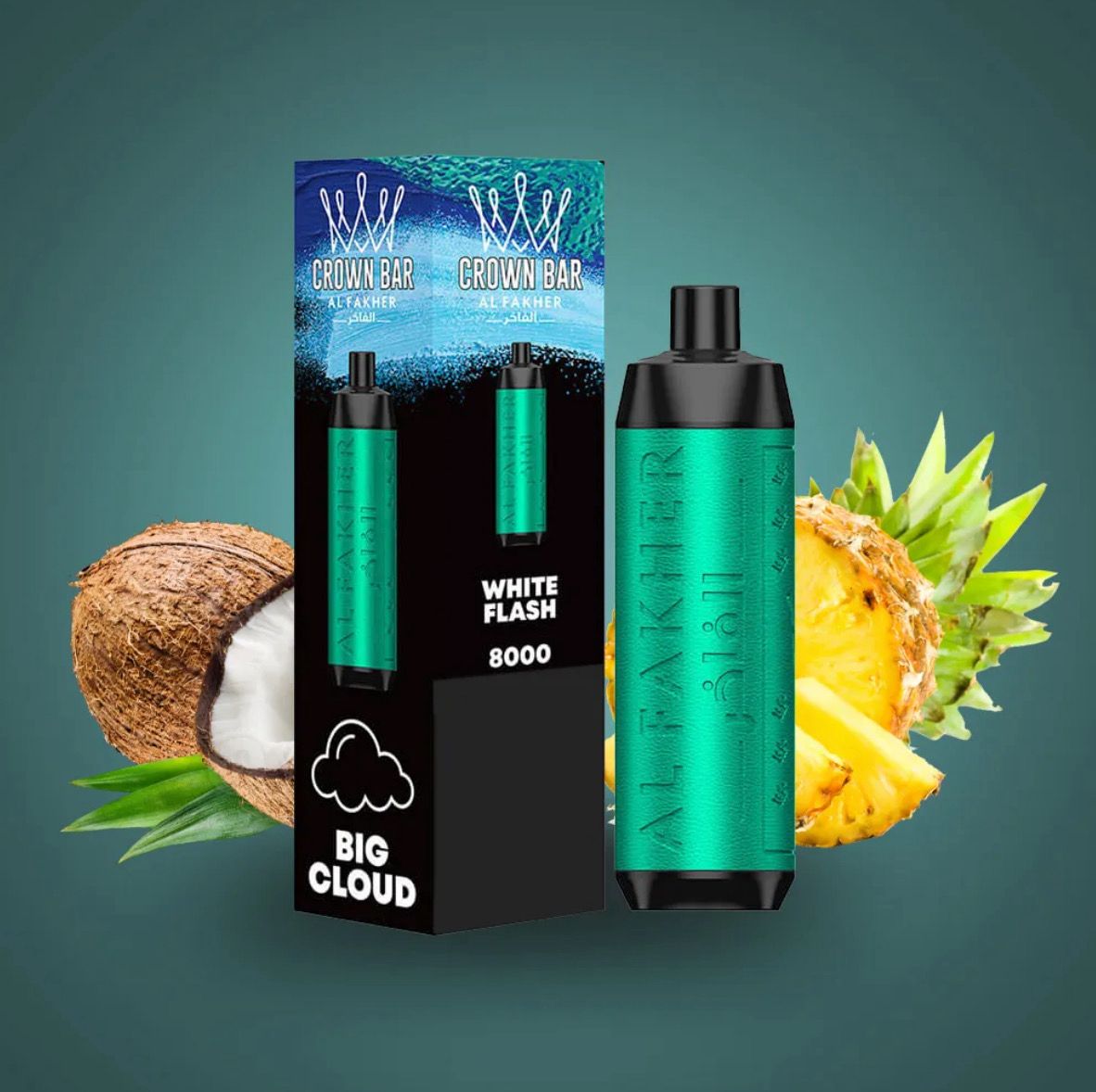 Al Fakher Crown Bar White Flash (Coconut pineapple) 15000 Puffs