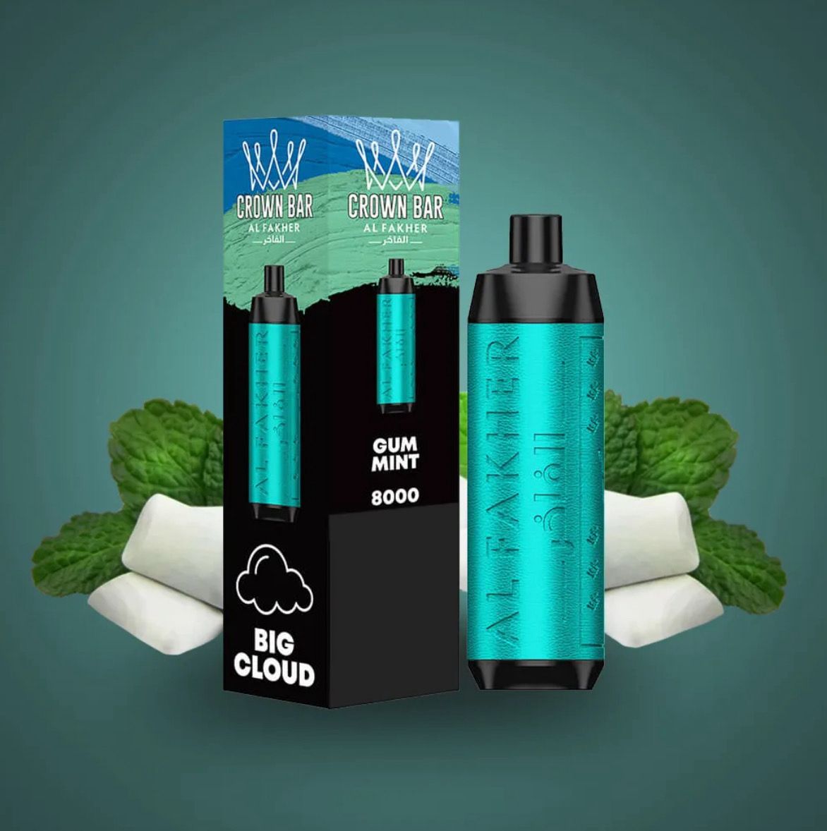 Al Fakher Crown Bar Gum Mint 15000 Puffs