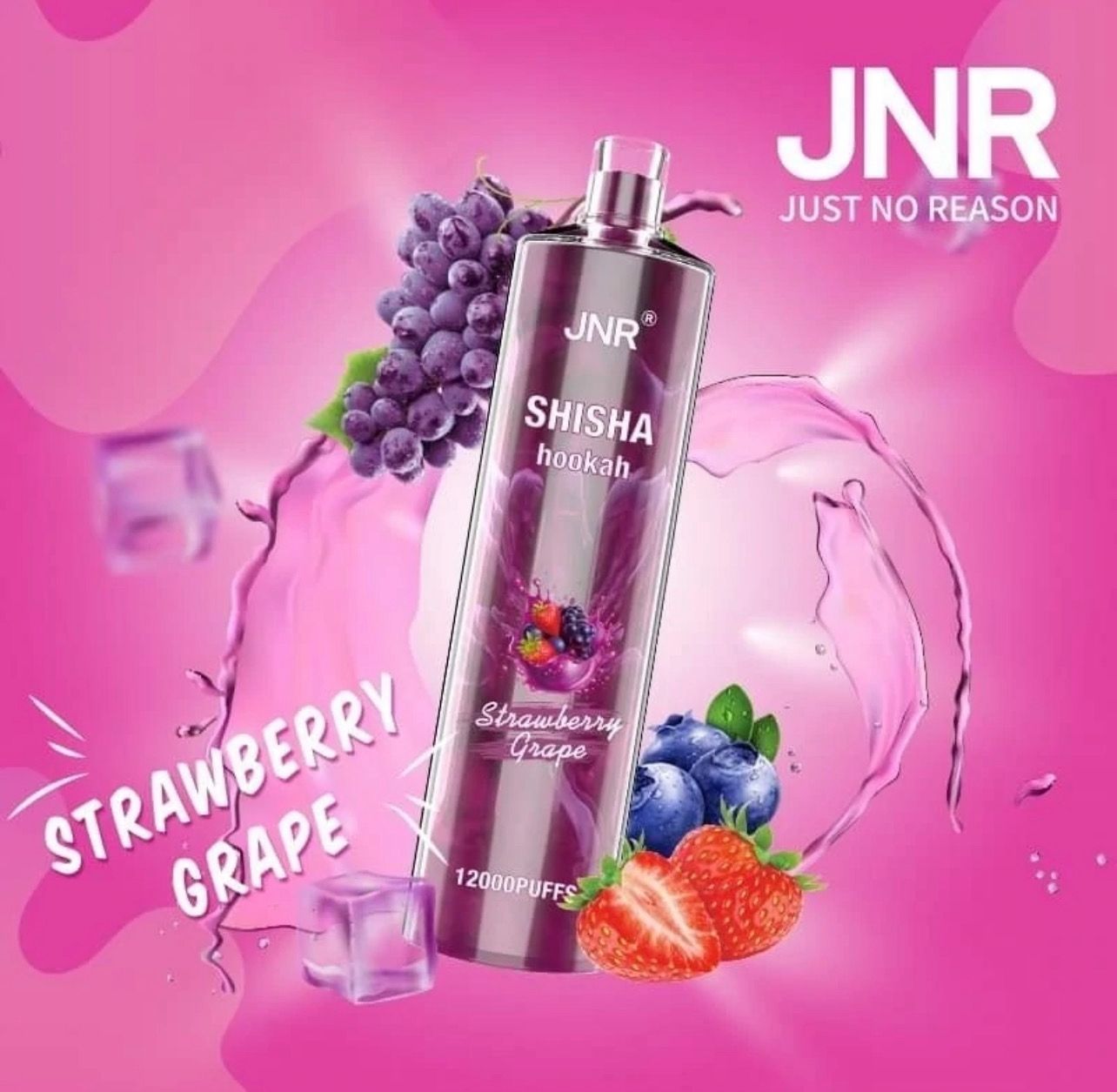 JNR Shisha Hookah 12000 Puffs Strawberry Grape