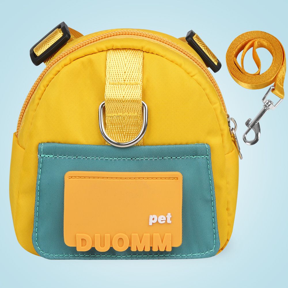 Dog Traction Rope Cartoon Schoolbag Outdoor Travel Pet Self-backpack Pet Supplies Dog Rope, Color: Yellow, Specifications: S