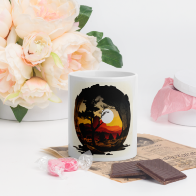 White glossy mug