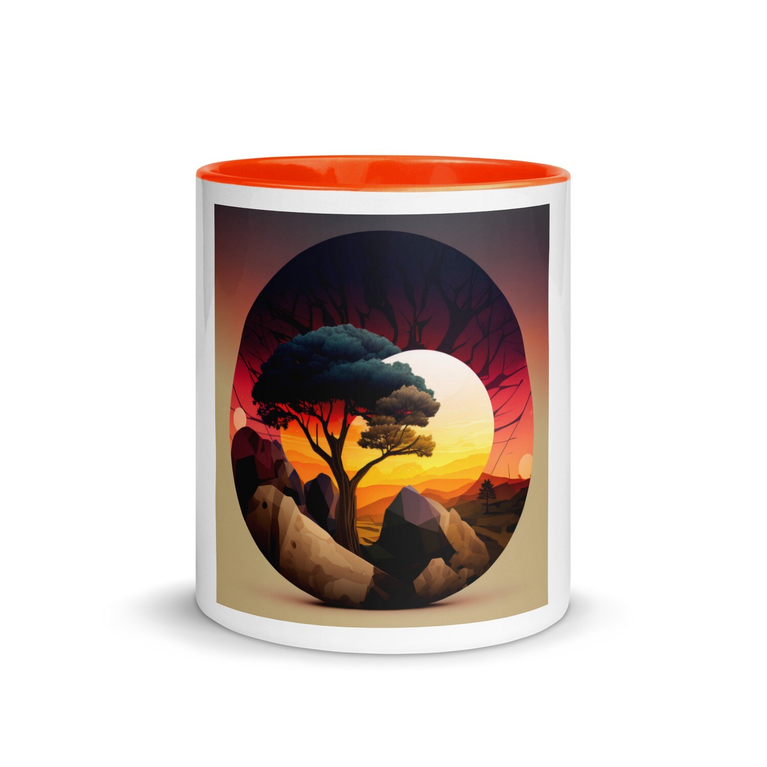 Abstract Print Mug with Color Inside