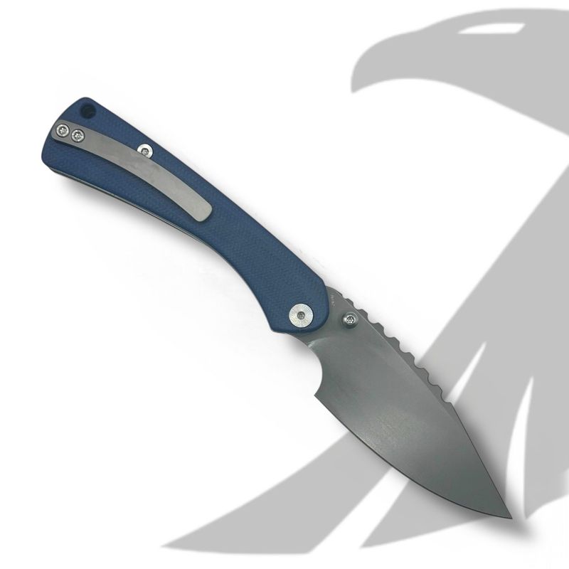 AZUSA BLADEWORKS HELLDORADO VANAX BLUE MICARTA / GREY PVD