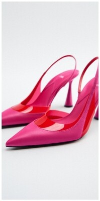Contrast heeled vinyl shoes