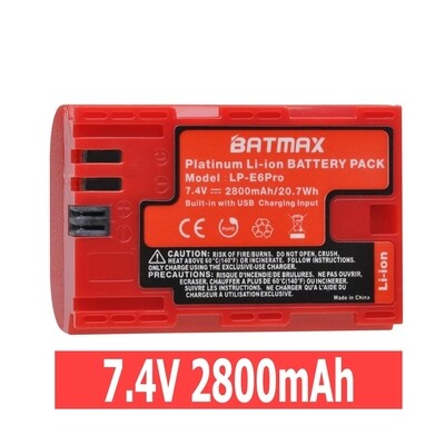 2800mAh Built-in USB LP-E6 LP E6 LPE6 LP E6N Battery Akku for Canon 5D Mark II III 7D 60D EOS 6D 70D 80D EOS 5DS R Cameras | 2 Batteries