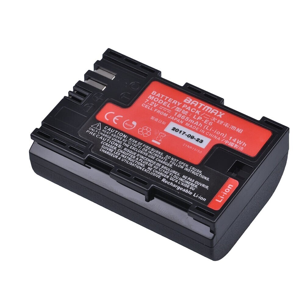 LP-E6 LP-E6N Battery + LED Dual USB Charger for Canon EOS 6D 7D 5DS 5DSR 5D Mark II 5D 60D 70D 80D | 2 Batteries + Charger