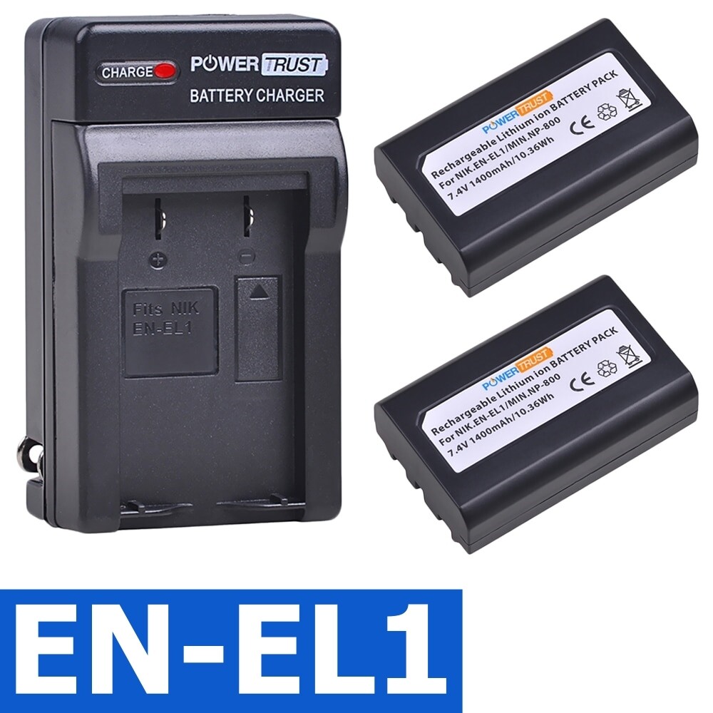 ENEL1 Battery 1400mAh and Charger for Nikon EN EL1 CoolPix 4300 5400 8700 500 775 880 885 990 995