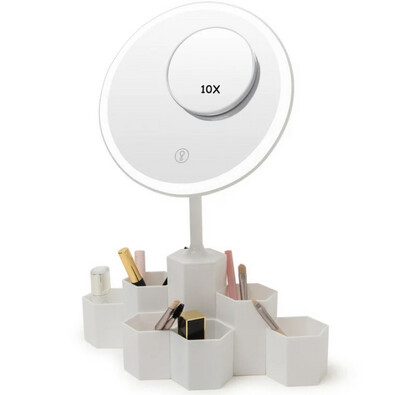 SEALED LED Makeup Mirror with Organizer