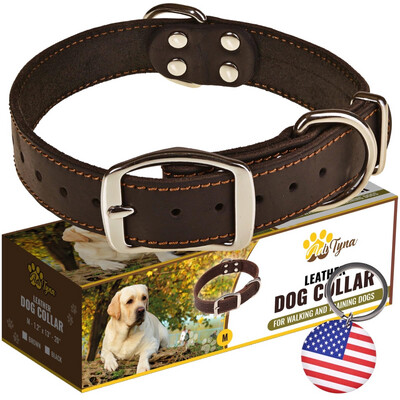 NEW Heavy-Duty Leather Dog Collar S