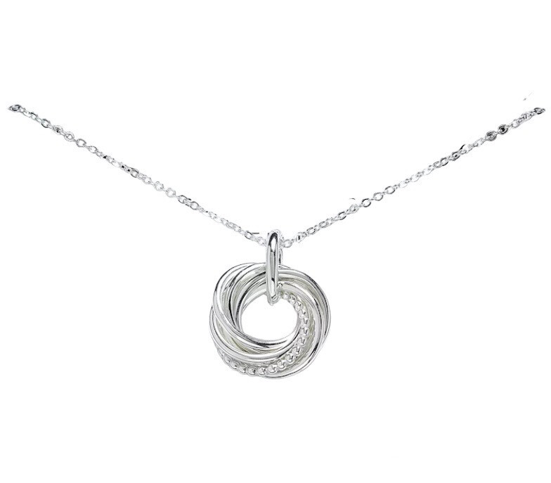 NEW 925 Silver 7 Ring Necklace
