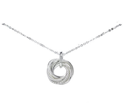 NEW 925 Silver 7 Ring Necklace