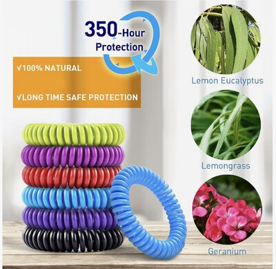 NEW 10pk Mosquito Repellent Bracelets