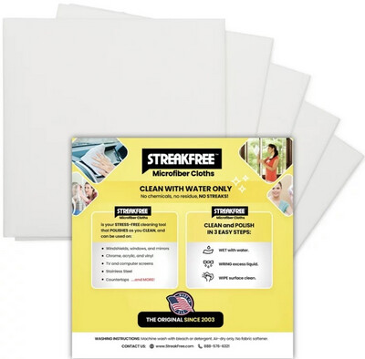 NEW 6pk Microfiber Streak Free Cleaning Cloths