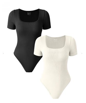 NEW 2pk Womens Bodysuits Ribbed S