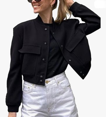 NEW Womens Cropped Bomber Jacket S