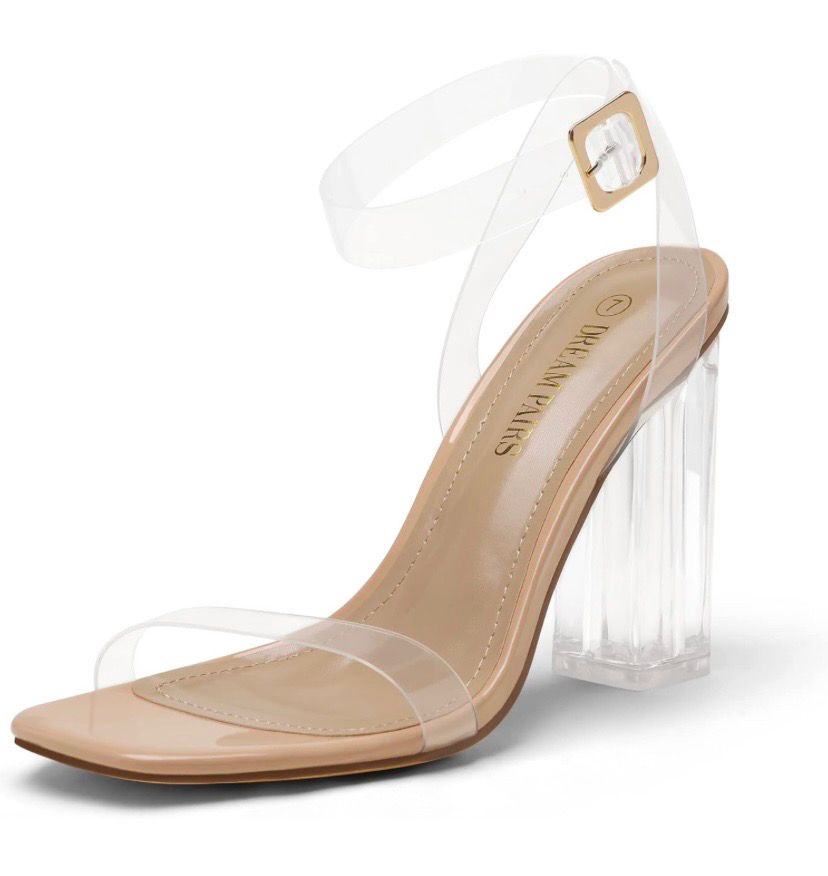 NEW Womens Clear High Heels Shoes Size 8 - READ