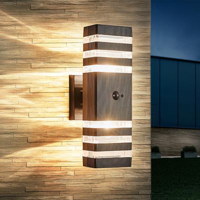 NEW Outdoor Motion Sensor Wall Light Sconce Black