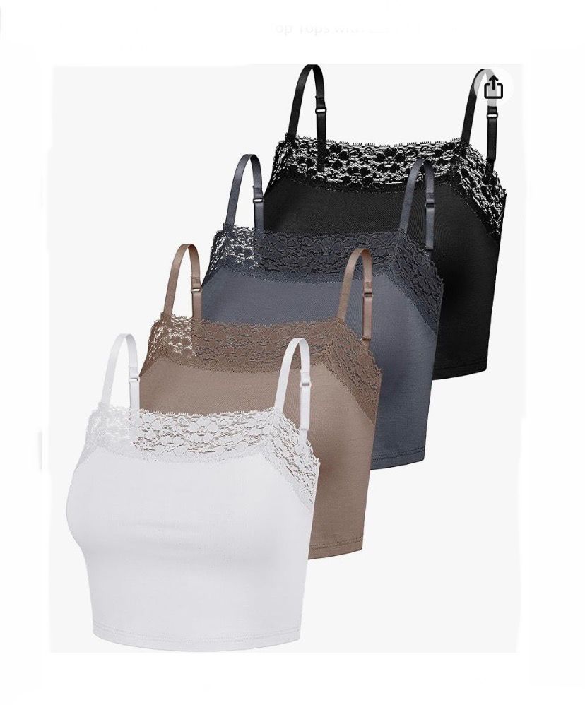 NEW 4pk Womens Camisole Crop Tops M