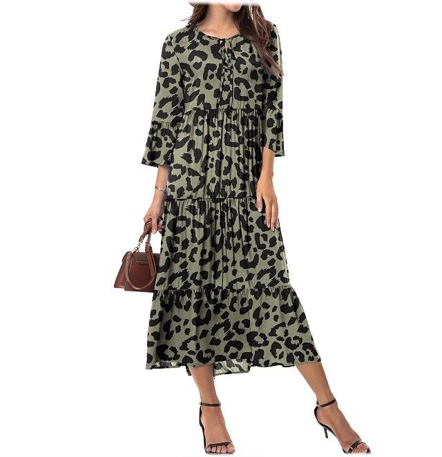 NEW Womens Bohemian Animal Print Dress  S
