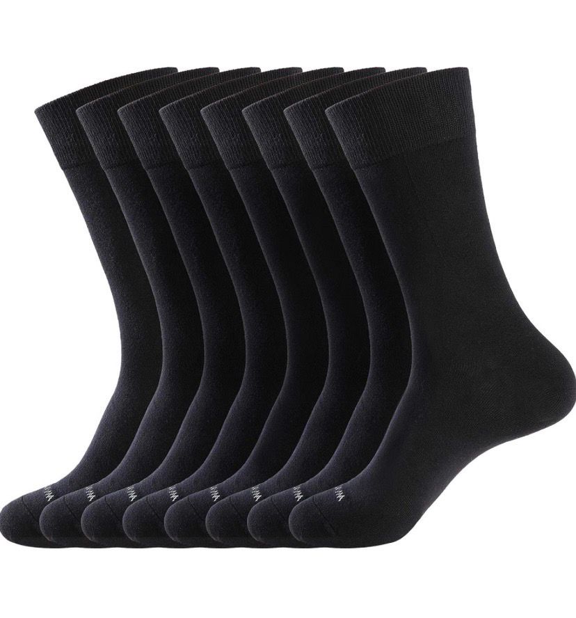 NEW 8pk Mens Dress Socks Black