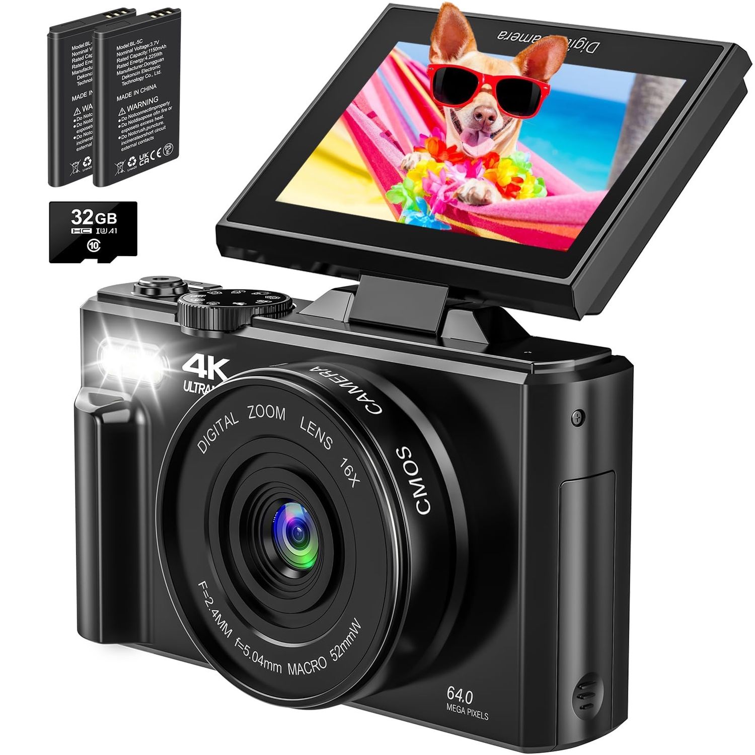NEW 4K Digital Camera Point and Shoot