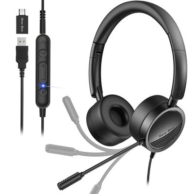 NEW USB Headset with Microphone &amp; Type C Adapter